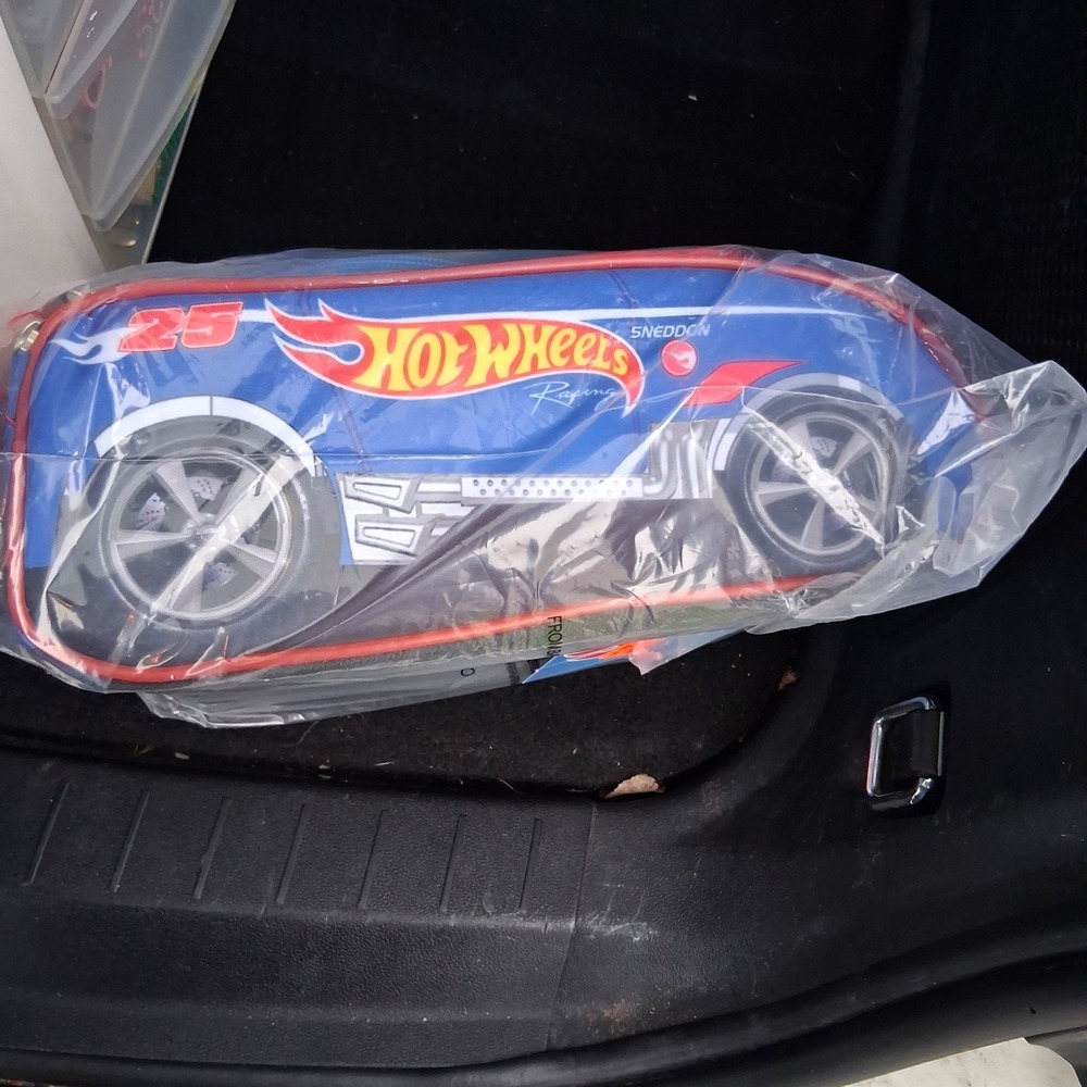 Hot Wheels Car 9.5" Kids School Insulated Lunch Bag #25 Sneddon Blue / Red - Picture 2 of 5